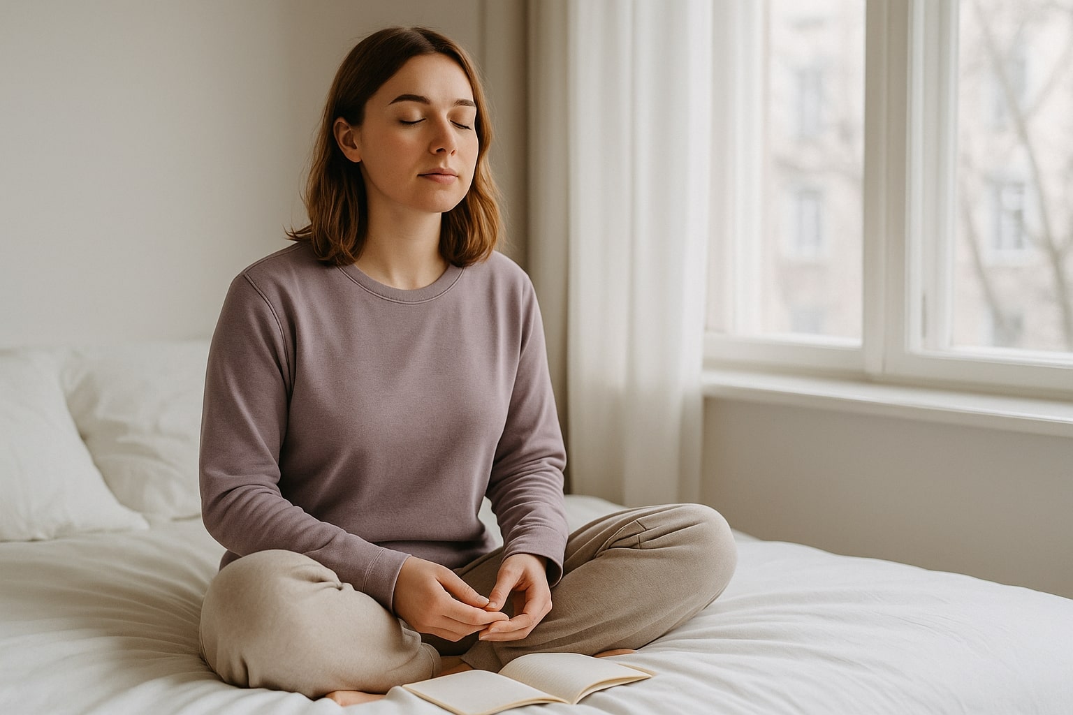 Woman practicing mindfulness and journaling to process emotional betrayal