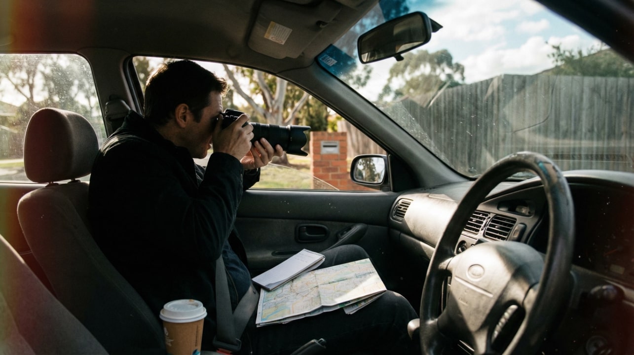 Surveillance of a Private Investigator Gives Insights into Hidden Behaviour