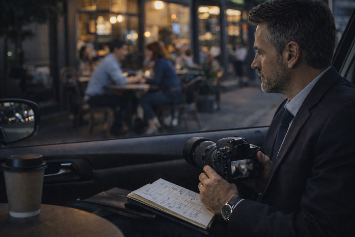 Can a Sydney Private Investigator Confirm an Online Affair Turned Physical? Sydney private investigator conducting lawful surveillance to confirm meet-ups and patterns that suggest an online affair turned physical.